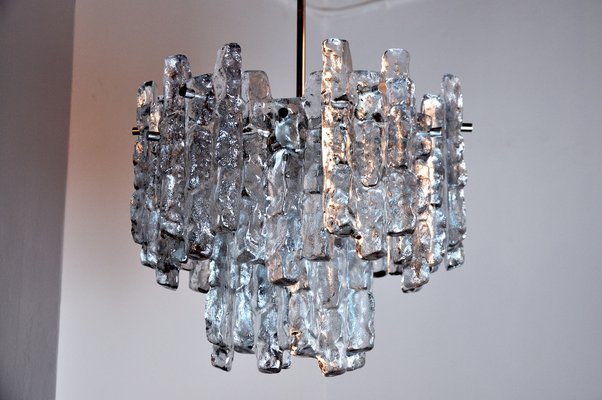 Glaçon 2-Tier Chandelier in Frosted Glass by J. T. Kalmar for Kalmar, Austria, 1970-EJE-954130