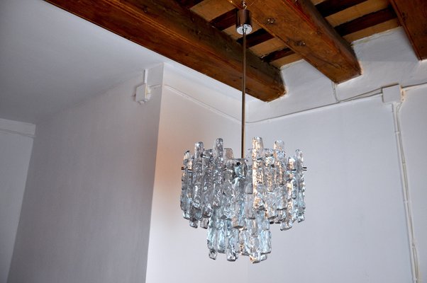 Glaçon 2-Tier Chandelier in Frosted Glass by J. T. Kalmar for Kalmar, Austria, 1970-EJE-954130