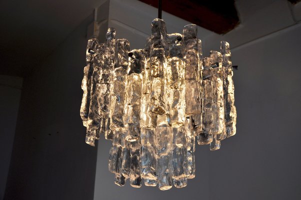 Glaçon 2-Tier Chandelier in Frosted Glass by J. T. Kalmar for Kalmar, Austria, 1970-EJE-954130