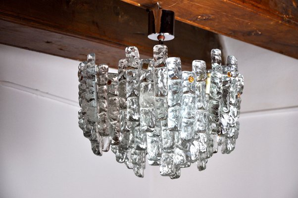 Glaçon Chandelier in Frosted Glass by J.T Kalmar, Austria, 1970-EJE-954126