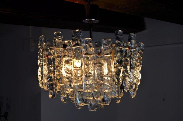 Glaçon Chandelier in Frosted Glass by J.T Kalmar, Austria, 1970-EJE-954126