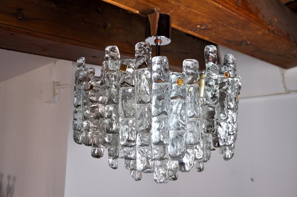 Glaçon Chandelier in Frosted Glass by J.T Kalmar, Austria, 1970-EJE-954126