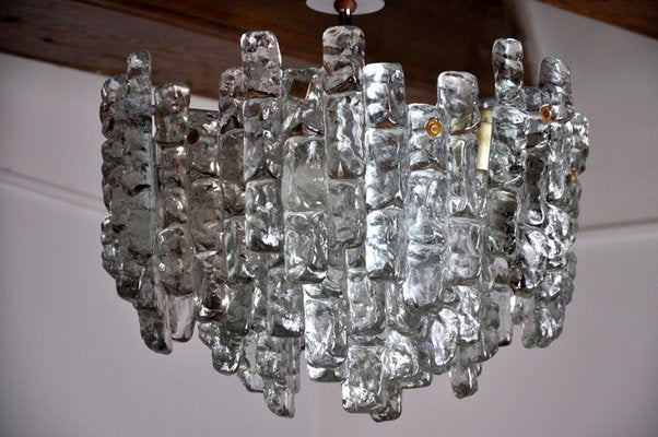 Glaçon Chandelier in Frosted Glass by J.T Kalmar, Austria, 1970-EJE-954126