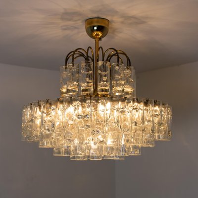 Glass and Brass Chandelier from Doria, 1960-VDW-954903