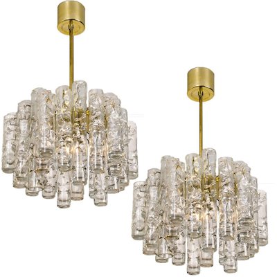 Glass and Brass Chandelier from Doria, 1960-VDW-954903