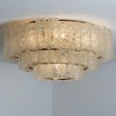 Glass and Brass Chandelier from Doria, Germany, 1960s-VDW-2044195