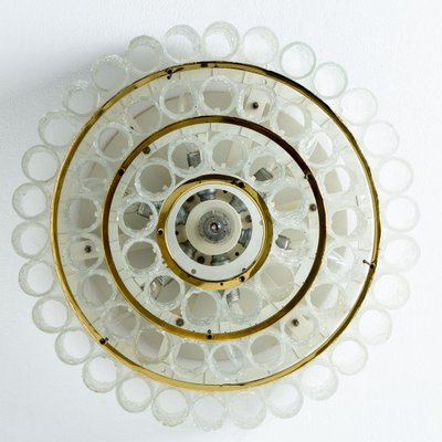 Glass and Brass Chandelier from Doria, Germany, 1960s-VDW-2044195