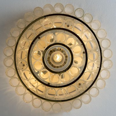 Glass and Brass Chandelier from Doria, Germany, 1960s-VDW-2044195