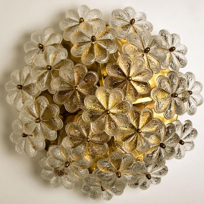 Glass and Brass Floral Wall Light by Ernst Palme, 1970s-VDW-1300434