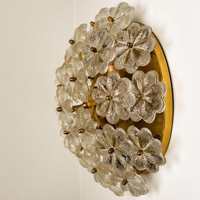 Glass and Brass Floral Wall Light by Ernst Palme, 1970s-VDW-1300434