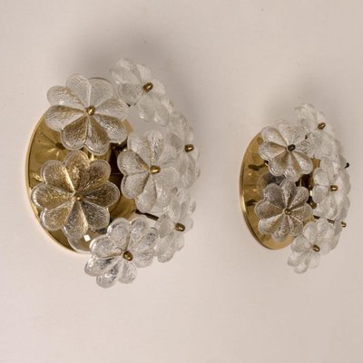 Glass and Brass Floral Wall Light from Ernst Palme, 1970s-VDW-1765711