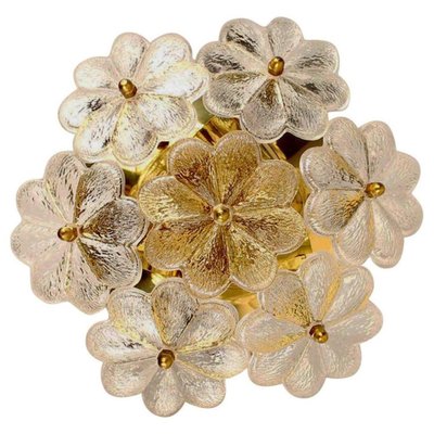 Glass and Brass Floral Wall Light from Ernst Palme, 1970s-VDW-1765711