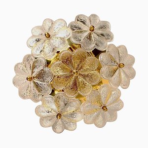 Glass and Brass Floral Wall Light from Ernst Palme, 1970s-VDW-1765711