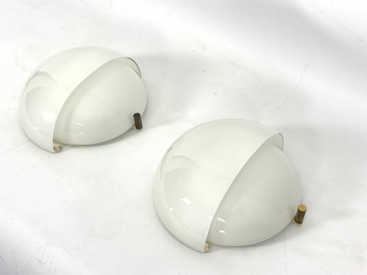 Glass and Brass Mania Sconces by Vico Magistretti for Artemide, Italy, 1960s, Set of 2-OT-1811439