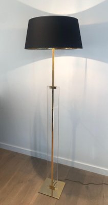 Glass and Brass Parquet Floor Lamp-BA-1365422