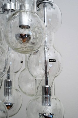 Glass and Chrome Cascade Chandelier or Pendant Lamp from Doria, 1980-VNE-965951