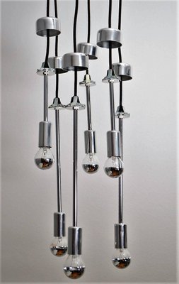 Glass and Chrome Cascade Chandelier or Pendant Lamp from Doria, 1980-VNE-965951