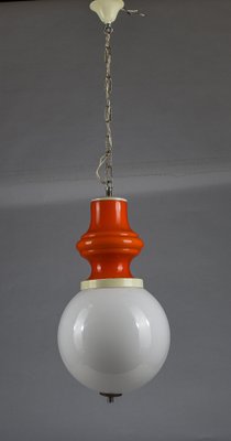 Glass and White Metal Ceiling Lamp from Stilux Milano, 1960s-RAQ-1293813