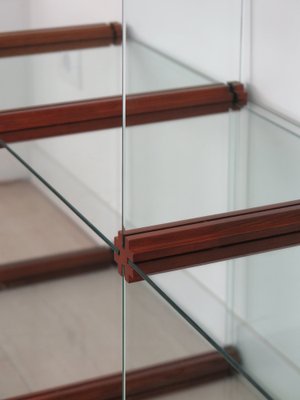 Glass and Wood Bookcase by Pierangelo Gallotti for Gallotti and Radice, 1980s-CC-1725694