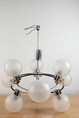 Glass Ball Sputnik Pendant Lamp, 1970s-FUP-890429