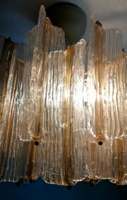 Glass Bark Chandelier from Venini, 1960s-FIP-994298