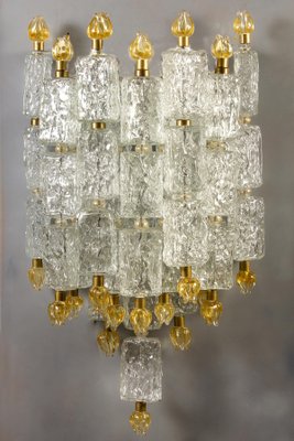 Glass Block & Gold Tulip Sconces from Barovier & Toso, 1940, Set of 2-MBH-1032382