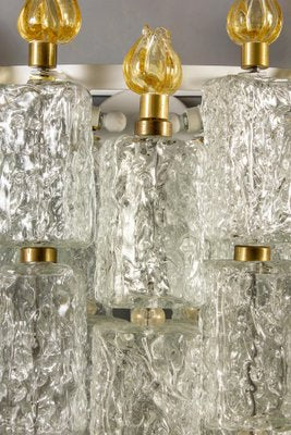 Glass Block & Gold Tulip Sconces from Barovier & Toso, 1940, Set of 2-MBH-1032382