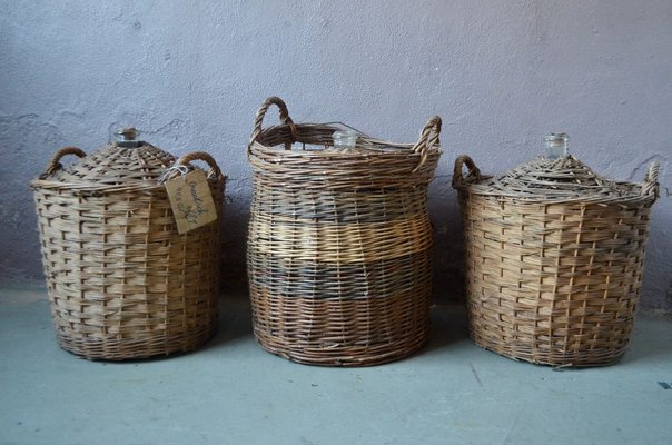 Glass Bottles, 1950s, Set of 3-AIU-782533