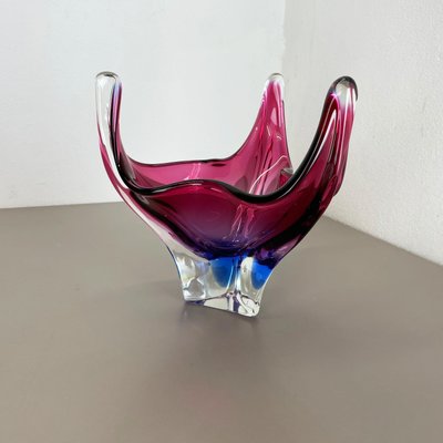 Glass Bowl Shell Centerpiece from Fratelli Toso, Italy, 1970s-QZ-1166886