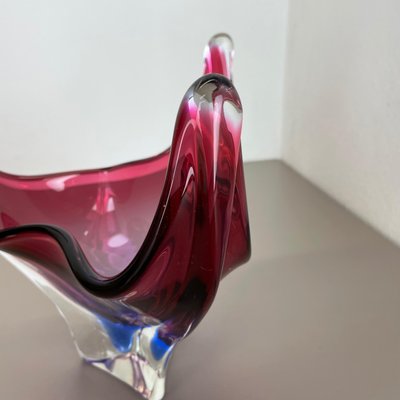 Glass Bowl Shell Centerpiece from Fratelli Toso, Italy, 1970s-QZ-1166886