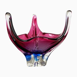 Glass Bowl Shell Centerpiece from Fratelli Toso, Italy, 1970s-QZ-1166886