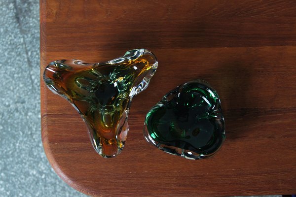 Glass Bowls or Ashtrays, Italy, 1970s, Set of 2-UMB-1766236