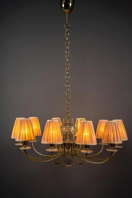 Glass & Brass Chandelier by J. & L. Lobmeyr for Lobmeyr, 1950s-SPD-1299413