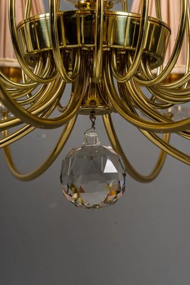 Glass & Brass Chandelier by J. & L. Lobmeyr for Lobmeyr, 1950s-SPD-1299413