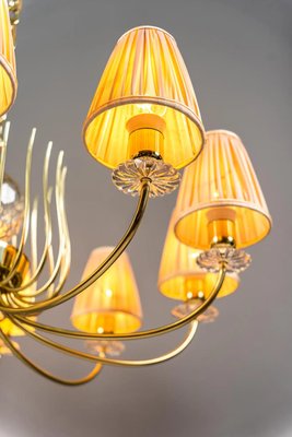 Glass & Brass Chandelier by J. & L. Lobmeyr for Lobmeyr, 1950s-SPD-1299413