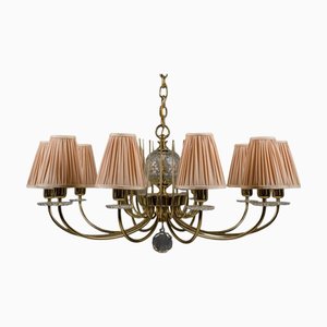 Glass & Brass Chandelier by J. & L. Lobmeyr for Lobmeyr, 1950s-SPD-1299413