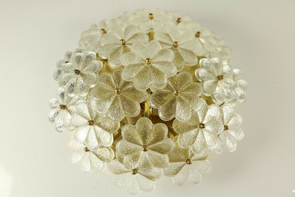 Glass & Brass Flush Mount by Ernst Palme, 1960s-FUP-931742