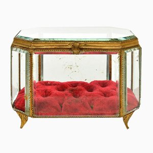 Glass & Brass Jewelry Box-NQ-945162