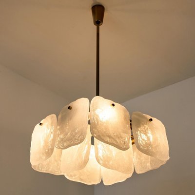 Glass & Brass Pendant Light by J.T. Kalmar, Austria, 1960s-VDW-1350713