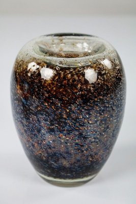 Glass Brown & Blue Egg Vase by Walter Dexel for WMF Ikora, 1930s-FUP-750838