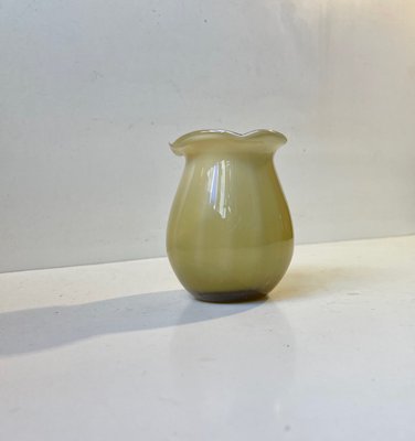 Glass Bud Vase with Optical Stripes from Holmegaard, 1930s-LCR-1058075