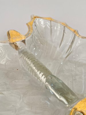 Glass Butterfly Ashtray or Vide Poche with Gilt Decor Pattern, 1980s-UR-1388927