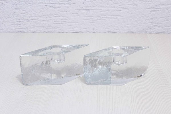 Glass Candleholders, 1980s, Set of 2-BQF-1817740