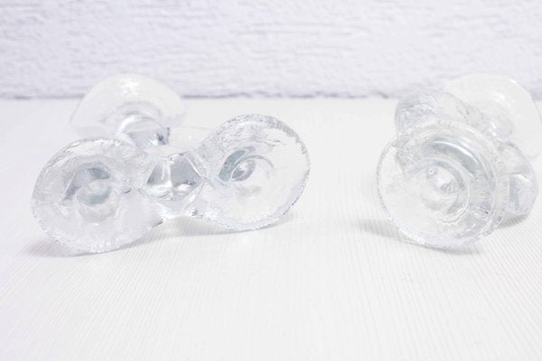 Glass Candleholders Duo by Staffan Gellerstedt for Pukeberg, 1970s, Set of 2-BQF-1093849