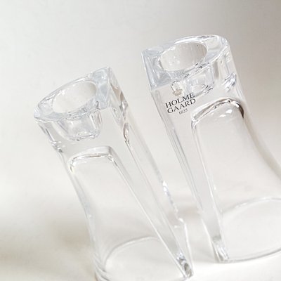 Glass Candleholders from Holmegaard, Set of 2-NUX-1320592