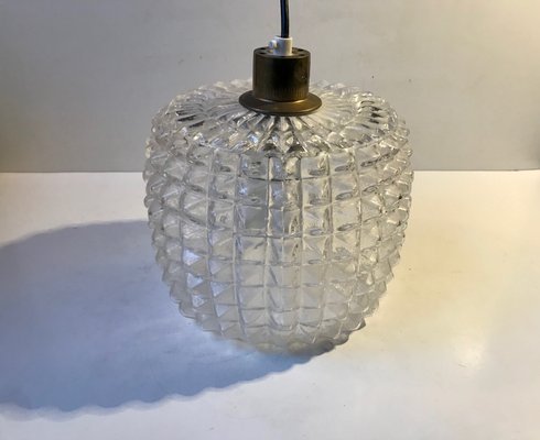 Glass Ceiling Lamp with Diamond Pattern from Vitrika, 1960s-LCR-879116