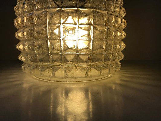 Glass Ceiling Lamp with Diamond Pattern from Vitrika, 1960s-LCR-879116