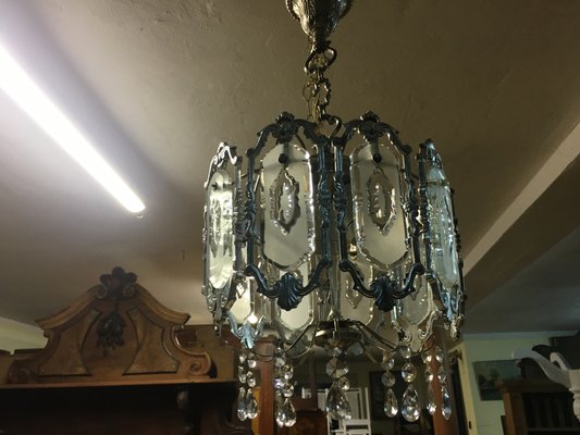 Glass Chandelier, 1970s-WQQ-1033654