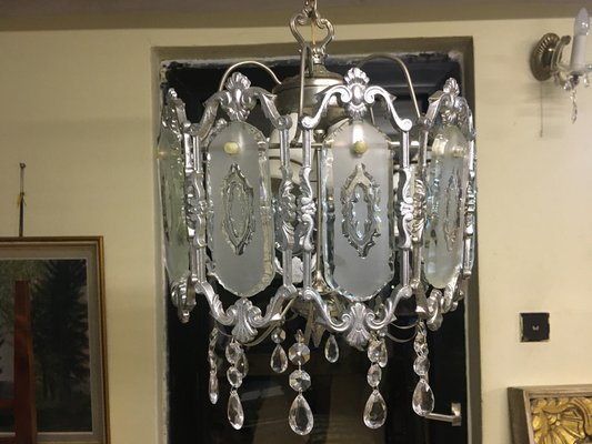 Glass Chandelier, 1970s-WQQ-1033654