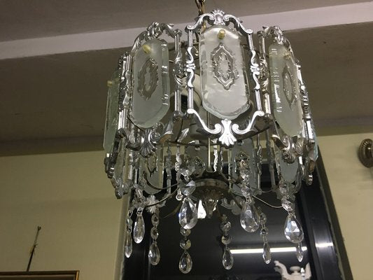 Glass Chandelier, 1970s-WQQ-1033654